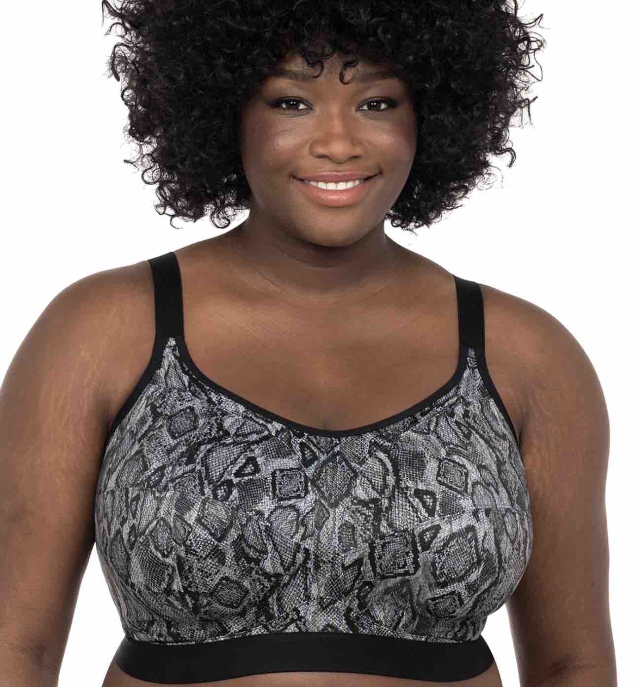 Goddess Goddess Black Snake Soft Cup Sports Bra Storm in a D Cup UK